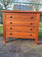 Commode ancienne en chêne massif, 3 ou 4 tiroirs, 25 à 50 cm, Vintage, antiek, Moins de 100 cm