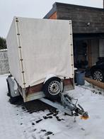 Geremde dubbelas aanhangwagen met huif. MTM 2000 kg., Auto diversen, Aanhangers en Bagagewagens, Ophalen, Gebruikt