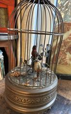 Antieke mechanische vogelkooi met bewegende vogels Griesbaum, Antiek en Kunst, Ophalen of Verzenden