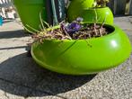 Fris groene bloempot: 15cm hoog, 42cm breed, Tuin en Terras, Bloempotten, Ophalen, Kunststof, Gebruikt, 40 cm of meer