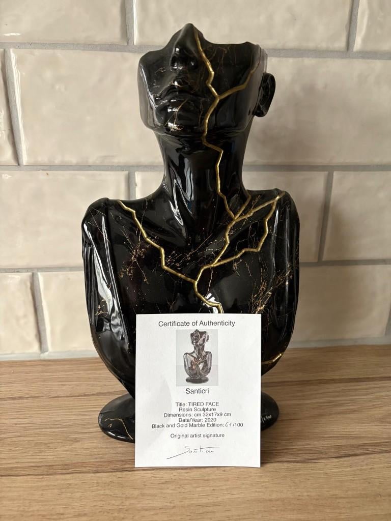 Santicri Visage fatigué, Enlèvement, Autres matériaux, Statue, Autres styles