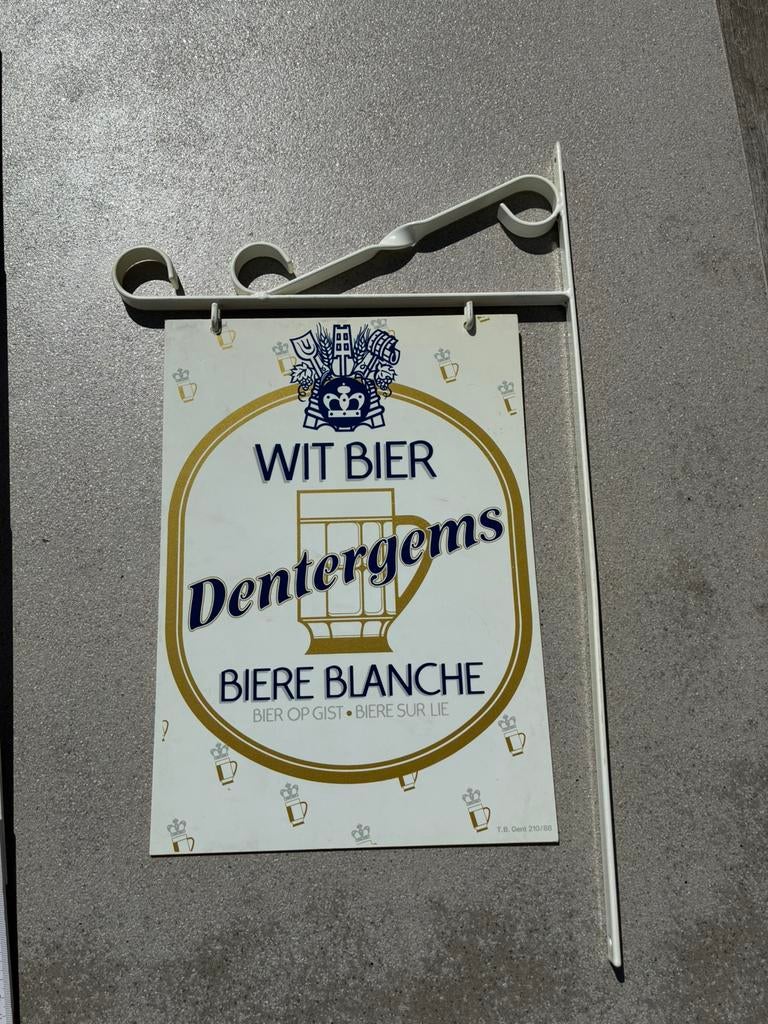 Vintage reclamebord Dentergems met originele houder, Ophalen, Gebruikt