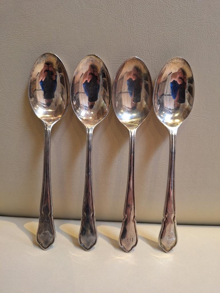 4 cuillères en métal argenté, Enlèvement ou Envoi