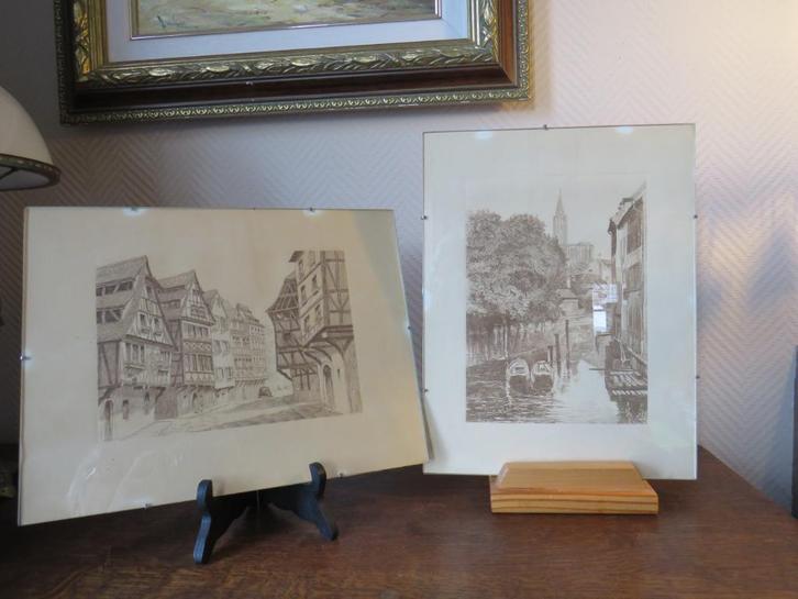 Koperen afdrukken, Verzamelen, Foto's en Prenten, Gebruikt, Prent, Buitenland, Ophalen of Verzenden