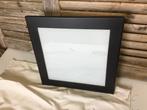 Zwart metalen plafondlamp met matglas EGLO 30*30*7, Ophalen of Verzenden, Zo goed als nieuw, Glas