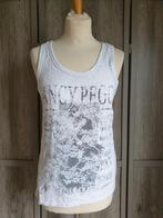 mooi stretch topje 2 lagen wit + kant + print zwart TU, Wit, Ophalen of Verzenden, Zo goed als nieuw, Maat 36 (S)