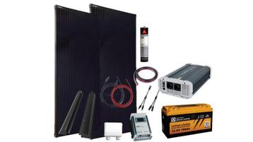 SOLAR SET omvormer 1500W+ solar 340Wp + 100Ah accu