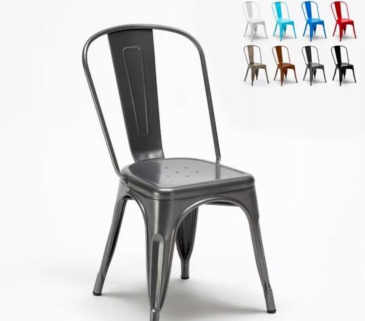 4x metalen eetkamerstoel grijs nieuw, Huis en Inrichting, Stoelen, Nieuw, Vijf, Zes of meer stoelen, Metaal, Grijs, Ophalen