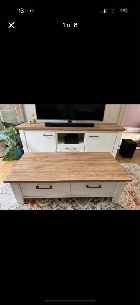 Tv meubel en salontafel, Huis en Inrichting, Kasten |Televisiemeubels, Gebruikt, Ophalen
