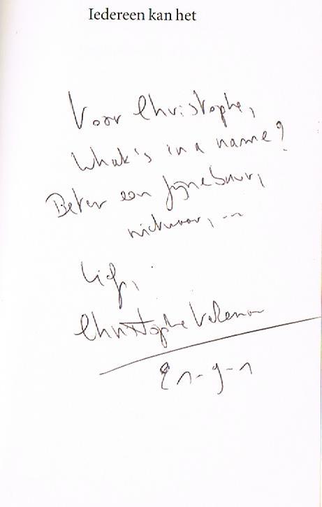Iedereen kan het (gesigneerd) - Christophe Vekeman, Boeken, Literatuur, Gelezen, Ophalen of Verzenden