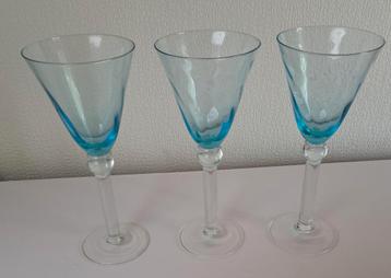 Verre cristal bleu, Enlèvement ou Envoi, Verre, Verre ou Verres