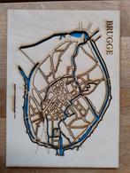 Kaart Brugge in 3D op hout, Comme neuf, Enlèvement ou Envoi