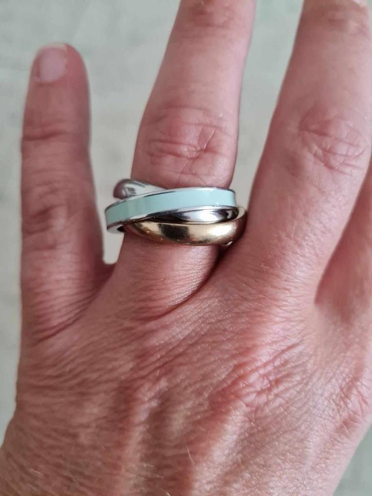 Esprit trioring van roestvrij staal, Handtassen en Accessoires, Ringen, Zo goed als nieuw, Dame, 18 tot 19, Overige kleuren, IJzer of Staal
