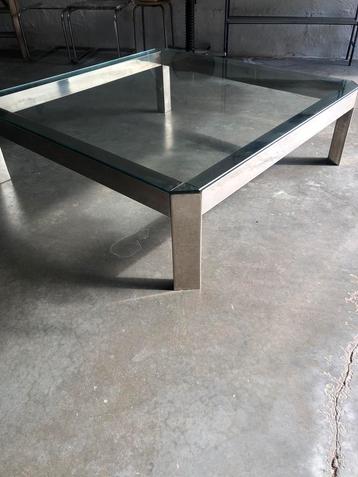 Grande table basse vintage rétro chromée, Enlèvement, Utilisé