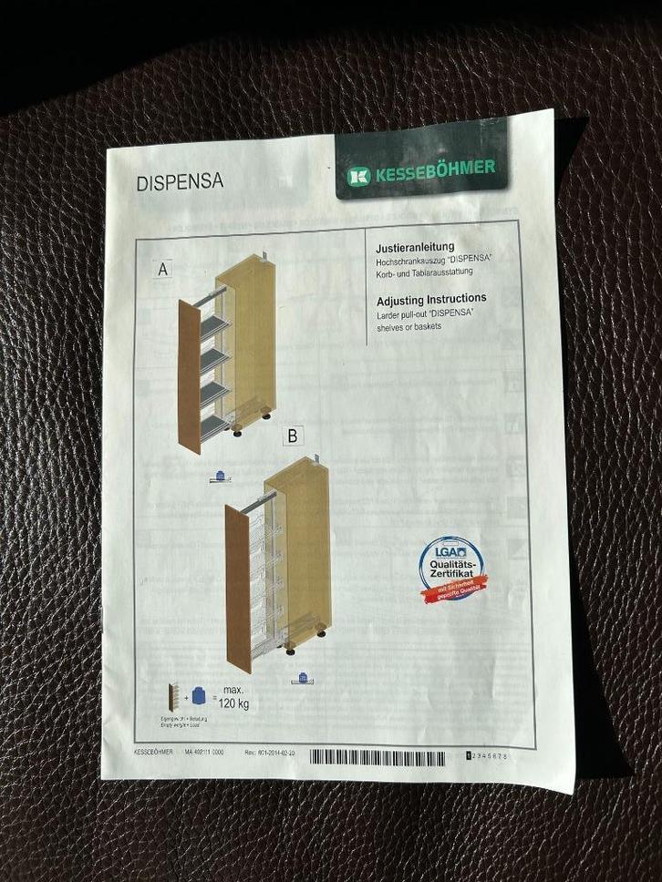 Kesseböhmer Dispensa - Hoge kolom die op de gevel schuift,, Huis en Inrichting, Overige Huis en Inrichting, Zo goed als nieuw