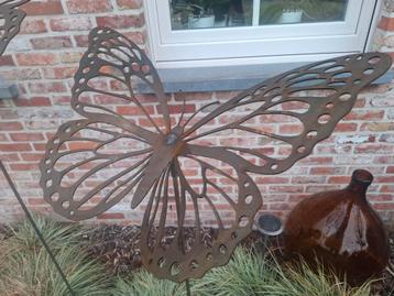 Cortenstaal vlinder klein 38cm x 28cm x 0.3mm dikte! TOPPER  beschikbaar voor biedingen