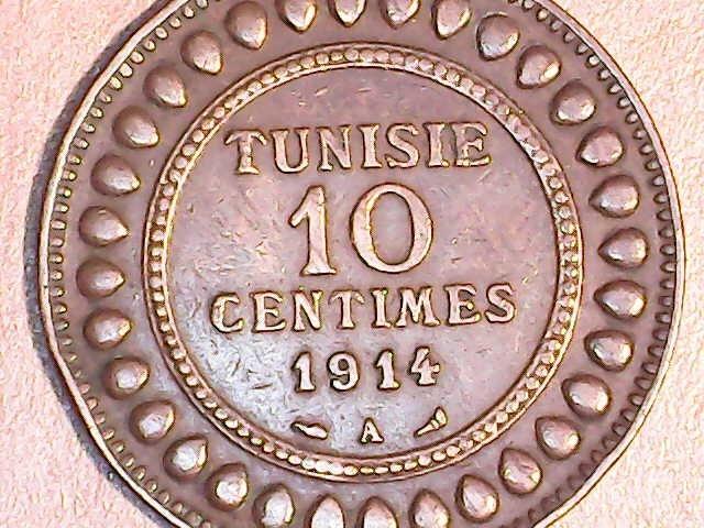 10 centimes TUNISIE 1914, Timbres & Monnaies, Monnaies | Afrique, Monnaie en vrac, Autres pays, Envoi