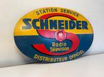 SCHNEIDER Radio oud reclamebord, Verzamelen, Ophalen of Verzenden, Gebruikt, Reclamebord