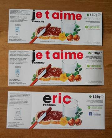 3 étiquettes autocollantes Nutella personalisées beschikbaar voor biedingen