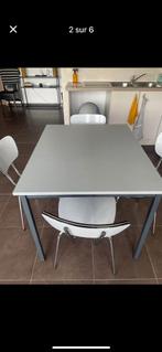 Table de cuisine + 4 chaises, Maison & Meubles, Gris, Moins de 100 cm, Enlèvement, Utilisé