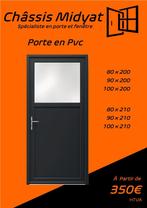 Porte de service pvc Blanc et Anthracite GRAND STOCK, Ophalen, Nieuw, Kunststof, Raamkozijn