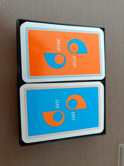 Vintage double deck speelkaarten: BRT en RTBF, Verzamelen, Speelkaarten, Jokers en Kwartetten, Nieuw, Speelkaart(en), Ophalen of Verzenden
