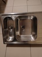 Évier inox à encastrer avec syphon, Enlèvement, Comme neuf