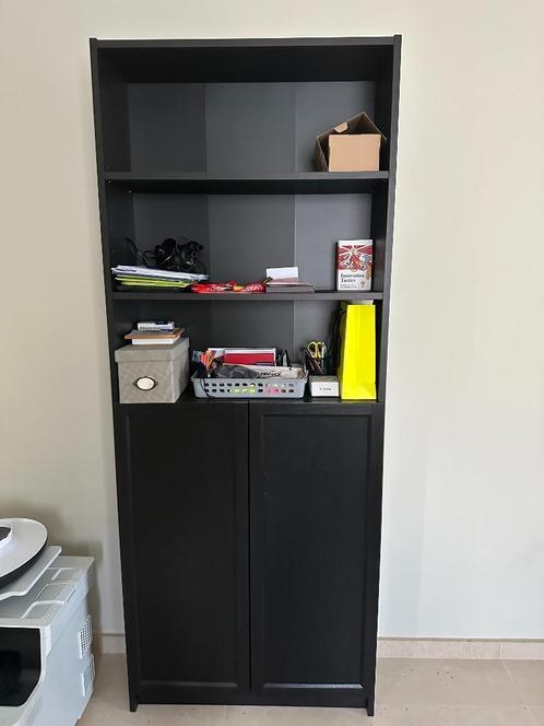 Zwartbruin IKEA BILLY/OXBERG boekenkast te koop, Huis en Inrichting, Kasten | Boekenkasten, Gebruikt, 50 tot 100 cm, 200 cm of meer