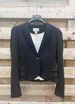 Zwarte korte blazer met rushes van H&M (M), Noir, Taille 38/40 (M), Porté, H&M