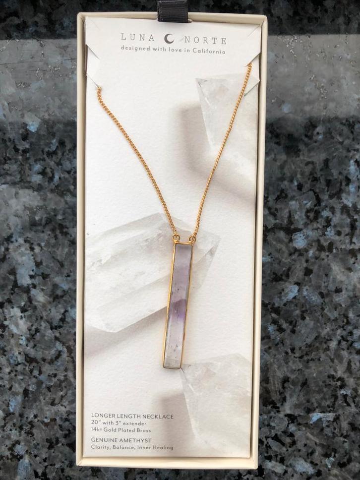 Collier améthyste by Luna Norte, Bijoux, Sacs & Beauté, Colliers, Neuf, Autres matériaux, Violet, Avec pendentif, Avec cristal