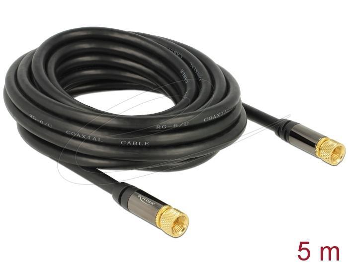 Antenna cable F Plug > F Plug RG-6/U 5 m black), TV, Hi-fi & Vidéo, Câbles audio & Câbles de télévision, Neuf, Autres câbles, 5 à 10 mètres