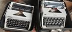 Antiek retro typemachine schrijfmachine in lederen koffer, Gebruikt, Ophalen of Verzenden