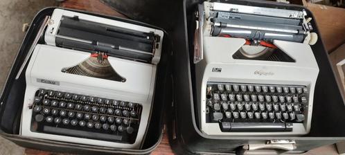 Machine à écrire rétro antique dans un étui en cuir, Divers, Machines à écrire, Utilisé, Enlèvement ou Envoi