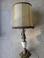 Lampe ancienne en bronze doré et pierre blanche, Ophalen of Verzenden