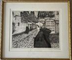 Prachtige ets van Julien Celos (Brugge) 1884-1953, Antiek en Kunst, Kunst | Schilderijen | Klassiek, Ophalen
