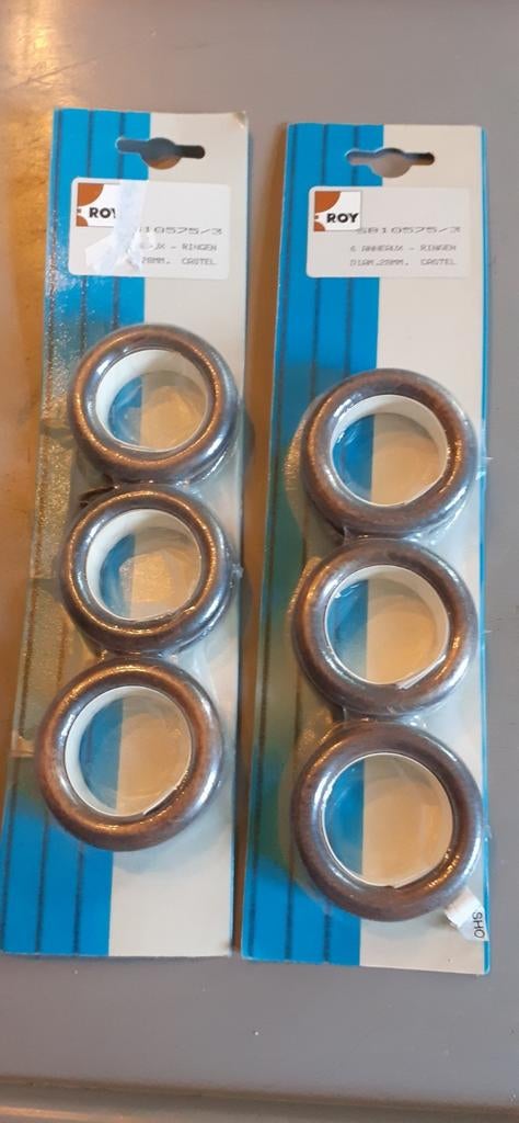 12 anneaux brun pour tringle à rideau, Maison & Meubles, Enlèvement ou Envoi, Comme neuf