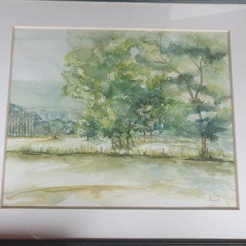 Aquarel A Dupont “Ons Milieu” 1996 beschikbaar voor biedingen