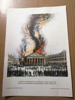 lithographie Incendie théatre Royal de la Monnaie Bruxelles, Antiquités & Art, Art | Lithographies & Sérigraphies, Enlèvement ou Envoi