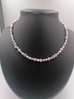 Collier en petites perles baroques grises d'eau douce., Avec pierre précieuse, Argent, Envoi, Gris