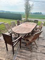 Salon de jardin en Teck, Tuin en Terras, Tuintafels, Ophalen, Gebruikt, Ovaal, Hout