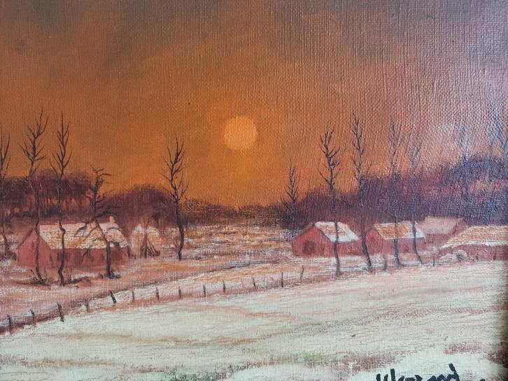 Winterlandschap Latem - olieverf op doek, Antiek en Kunst, Kunst | Schilderijen | Klassiek, Ophalen of Verzenden