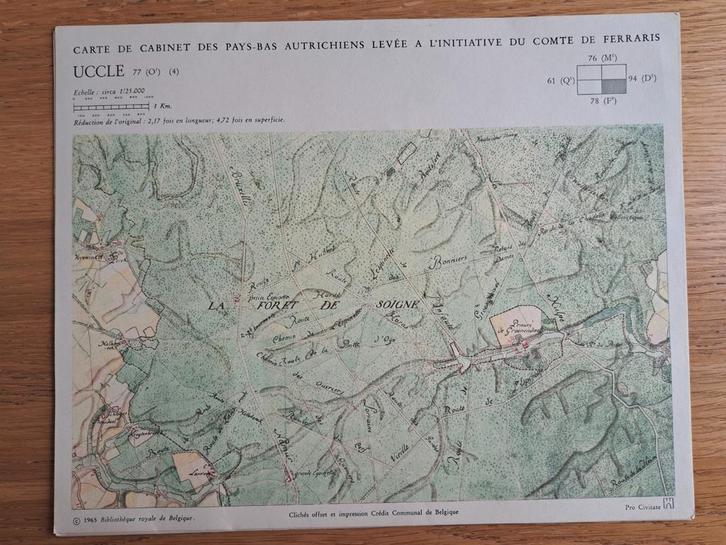 Kabinetkaarten van Ukkel van de Oostenrijkse Nederlanden, Boeken, Atlassen en Landkaarten, Zo goed als nieuw, Landkaart, België