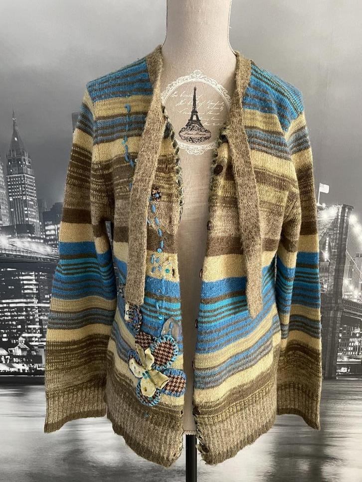 Cardigan trui vest WOL - merk Caroline Biss - 42, Kleding | Dames, Truien en Vesten, Zo goed als nieuw, Maat 42/44 (L), Overige kleuren