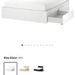 Wit IKEA MALM bed met lades, Huis en Inrichting, Ophalen, Wit, Tweepersoons, Zo goed als nieuw