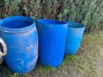 Blauwe regentonnen, gebruikt tijdens de bouw van ons huis, Tuin en Terras, Ophalen, Gebruikt