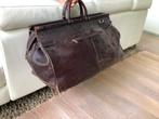 Retro reistas lederen oude tas, 30 cm of meer, Gebruikt, Bruin, Ophalen of Verzenden