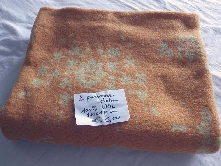 Klassiek 2 Persoonsdeken: 100% Scheerwol., Huis en Inrichting, Slaapkamer | Beddengoed, Gebruikt, Deken of Dekbed, Tweepersoons