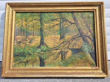 Huile sur toile sous bois signe c wulput beschikbaar voor biedingen