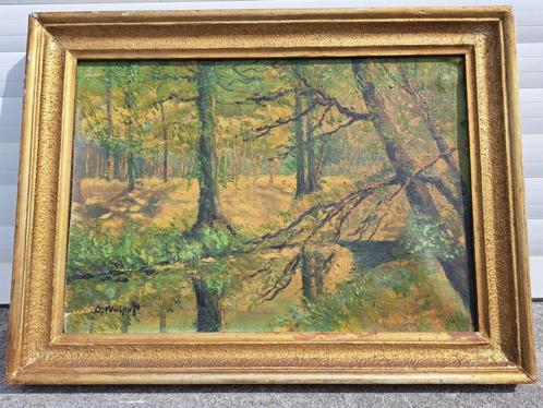 Huile sur toile sous bois signe c wulput, Antiek en Kunst, Kunst | Schilderijen | Klassiek, Ophalen of Verzenden
