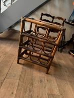 Rotan retro wijnrek vintage, Enlèvement, Comme neuf, Verre